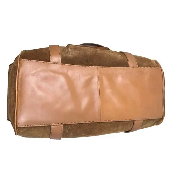 NWT Vintage Donald Pliner camel leather and suede shoulder purse - Picture 8 of 16